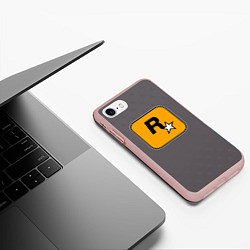 Чехол iPhone 7/8 матовый GTA VI: Rockstar Games, цвет: 3D-светло-розовый — фото 2