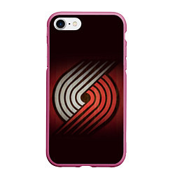 Чехол iPhone 7/8 матовый NBA: Portland Trail Blazers, цвет: 3D-малиновый