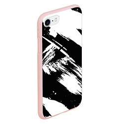 Чехол iPhone 7/8 матовый Чёрно-белый, цвет: 3D-светло-розовый — фото 2