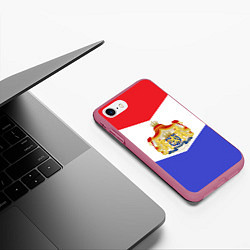Чехол iPhone 7/8 матовый Флаг и герб Голландии, цвет: 3D-малиновый — фото 2
