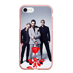 Чехол iPhone 7/8 матовый Depeche Mode: Red Flower, цвет: 3D-светло-розовый
