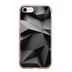 Чехол iPhone 7/8 матовый Gray abstraction, цвет: 3D-светло-розовый