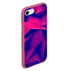 Чехол iPhone 7/8 матовый Violet polygon, цвет: 3D-малиновый — фото 2