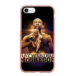 Чехол iPhone 7/8 матовый Mayweather vs McGregor, цвет: 3D-светло-розовый