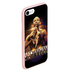 Чехол iPhone 7/8 матовый Mayweather vs McGregor, цвет: 3D-светло-розовый — фото 2