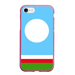 Чехол iPhone 7/8 матовый Республика Саха, цвет: 3D-малиновый