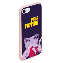 Чехол iPhone 7/8 матовый Pulp Fiction: Dope Heart, цвет: 3D-светло-розовый — фото 2