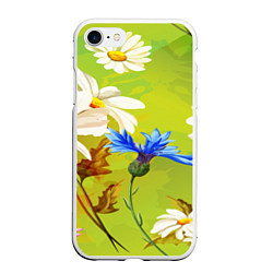 Чехол iPhone 7/8 матовый Цветочный мир, цвет: 3D-белый