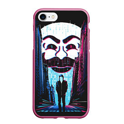 Чехол iPhone 7/8 матовый Анонимный человек, цвет: 3D-малиновый