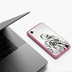 Чехол iPhone 7/8 матовый Честер Беннингтон, цвет: 3D-малиновый — фото 2