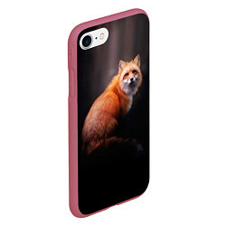 Чехол iPhone 7/8 матовый Лис в сумраке, цвет: 3D-малиновый — фото 2