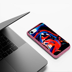 Чехол iPhone 7/8 матовый Узоры красок, цвет: 3D-малиновый — фото 2