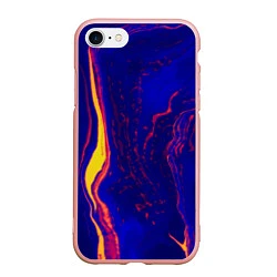 Чехол iPhone 7/8 матовый Ультрафиолетовые разводы, цвет: 3D-светло-розовый