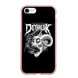Чехол iPhone 7/8 матовый Dethklok: Goat Skull, цвет: 3D-светло-розовый