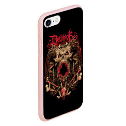 Чехол iPhone 7/8 матовый Dethklok: Demon witch, цвет: 3D-светло-розовый — фото 2