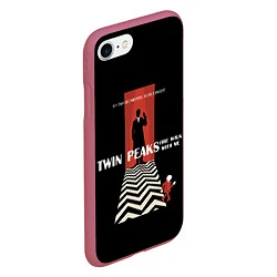 Чехол iPhone 7/8 матовый Twin Peaks Man, цвет: 3D-малиновый — фото 2