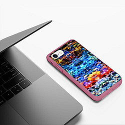 Чехол iPhone 7/8 матовый Психоделика, цвет: 3D-малиновый — фото 2