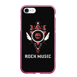 Чехол iPhone 7/8 матовый Rock Music, цвет: 3D-малиновый