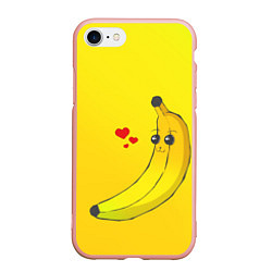 Чехол iPhone 7/8 матовый Just Banana (Yellow), цвет: 3D-светло-розовый