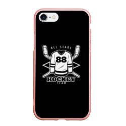 Чехол iPhone 7/8 матовый Hockey Team, цвет: 3D-светло-розовый