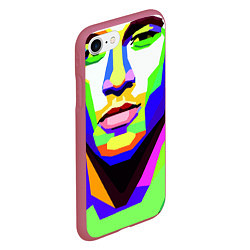 Чехол iPhone 7/8 матовый Неймар да Силва, цвет: 3D-малиновый — фото 2