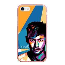 Чехол iPhone 7/8 матовый Neymar Polygons, цвет: 3D-светло-розовый