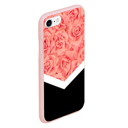 Чехол iPhone 7/8 матовый Розовые розы, цвет: 3D-светло-розовый — фото 2