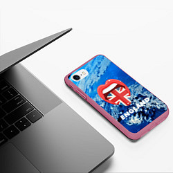 Чехол iPhone 7/8 матовый England, цвет: 3D-малиновый — фото 2