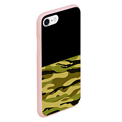 Чехол iPhone 7/8 матовый Лесной Камуфляж, цвет: 3D-светло-розовый — фото 2