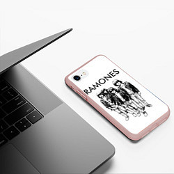 Чехол iPhone 7/8 матовый Ramones Party, цвет: 3D-светло-розовый — фото 2