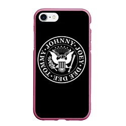 Чехол iPhone 7/8 матовый The Ramones, цвет: 3D-малиновый
