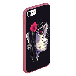 Чехол iPhone 7/8 матовый Dia de Muertos, цвет: 3D-малиновый — фото 2