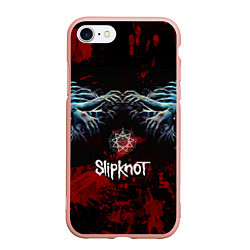 Чехол iPhone 7/8 матовый Slipknot руки зомби, цвет: 3D-светло-розовый