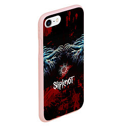 Чехол iPhone 7/8 матовый Slipknot руки зомби, цвет: 3D-светло-розовый — фото 2