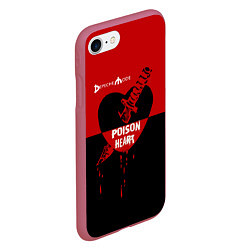 Чехол iPhone 7/8 матовый Poison heart, цвет: 3D-малиновый — фото 2