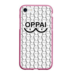 Чехол iPhone 7/8 матовый OPPAI, цвет: 3D-малиновый