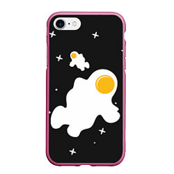 Чехол iPhone 7/8 матовый Космические яйца, цвет: 3D-малиновый