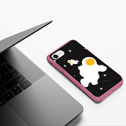 Чехол iPhone 7/8 матовый Космические яйца, цвет: 3D-малиновый — фото 2
