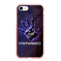 Чехол iPhone 7/8 матовый Disturbed: Live at red rocks, цвет: 3D-светло-розовый