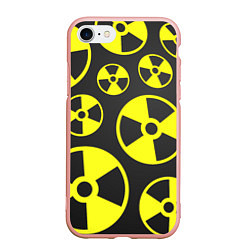 Чехол iPhone 7/8 матовый Радиация, цвет: 3D-светло-розовый