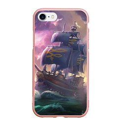 Чехол iPhone 7/8 матовый Sea of thieves, цвет: 3D-светло-розовый
