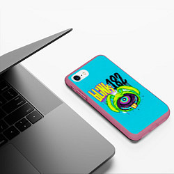 Чехол iPhone 7/8 матовый Заяц монстр Blink-182, цвет: 3D-малиновый — фото 2