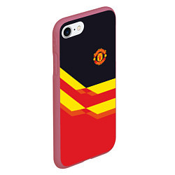 Чехол iPhone 7/8 матовый Man United FC: Red style, цвет: 3D-малиновый — фото 2