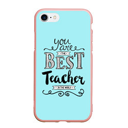 Чехол iPhone 7/8 матовый Лучший учитель, цвет: 3D-светло-розовый