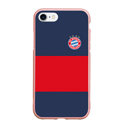 Чехол iPhone 7/8 матовый Bayern Munchen - Red-Blue FCB 2022 NEW, цвет: 3D-светло-розовый