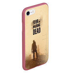Чехол iPhone 7/8 матовый FtWD: Walking Zombie, цвет: 3D-малиновый — фото 2