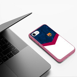 Чехол iPhone 7/8 матовый Barcelona FC: Sport, цвет: 3D-малиновый — фото 2