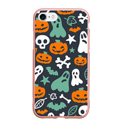 Чехол iPhone 7/8 матовый Halloween Monsters, цвет: 3D-светло-розовый