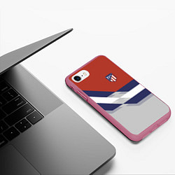Чехол iPhone 7/8 матовый Atletico FC: Grey style, цвет: 3D-малиновый — фото 2