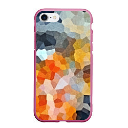 Чехол iPhone 7/8 матовый Мозаика в блеске, цвет: 3D-малиновый